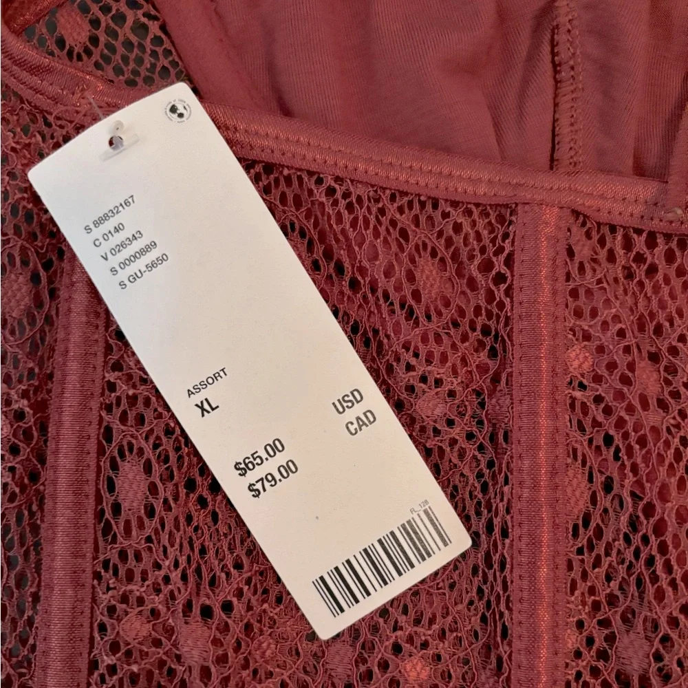 BRAND NEW 'Urban Outfitters' Red/Maroon Lace Bustier Top - Picture 3 of 3